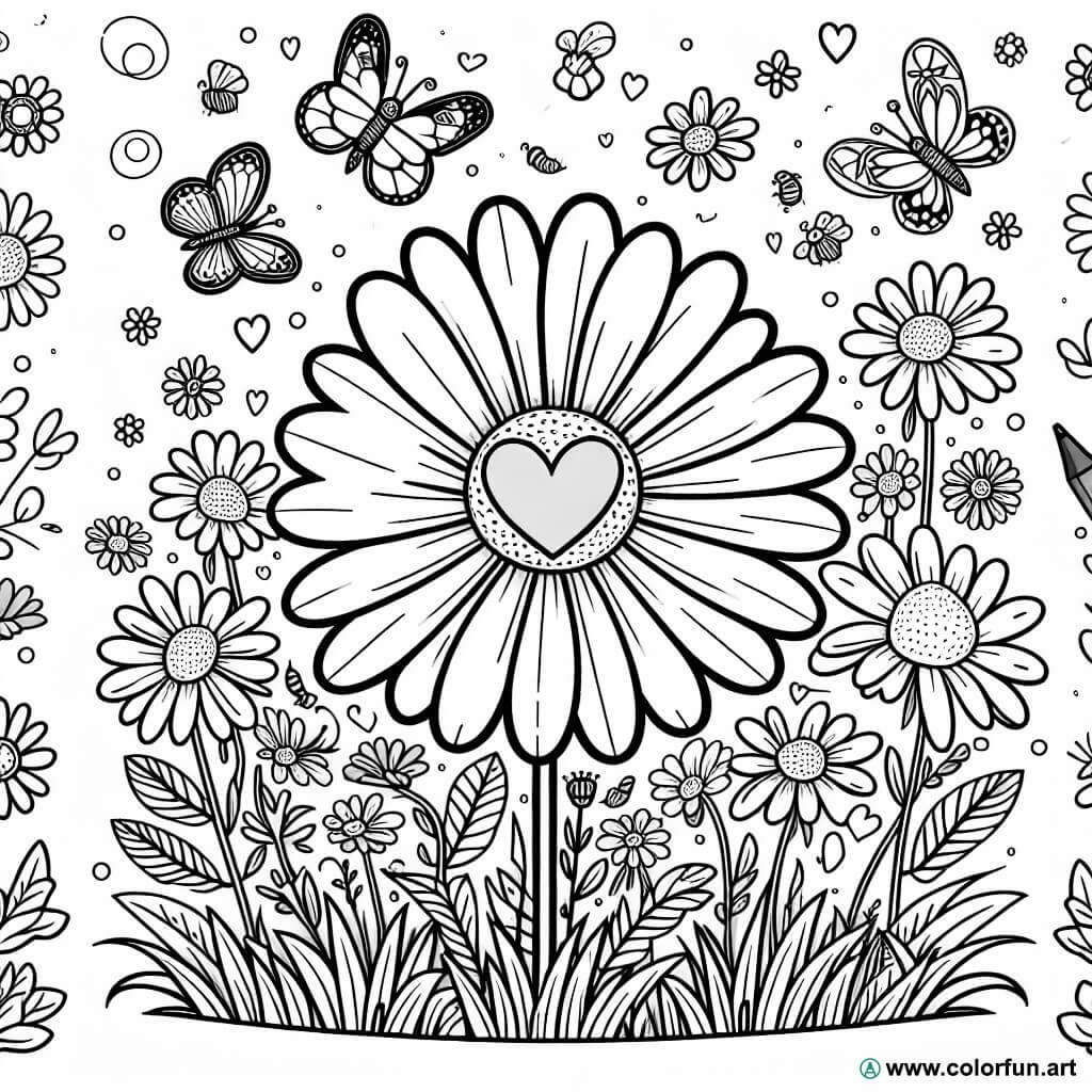 desenhos para colorir flores primavera realista