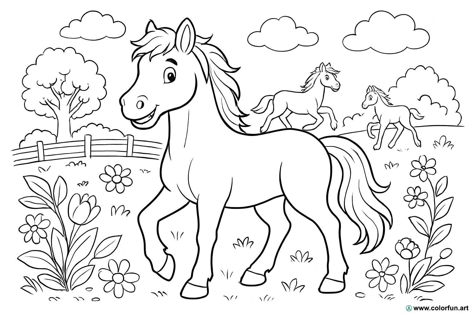 desenhos para colorir cavalos realistas