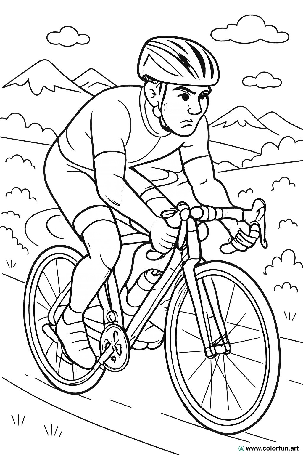 desenhos para colorir esportivo ciclista