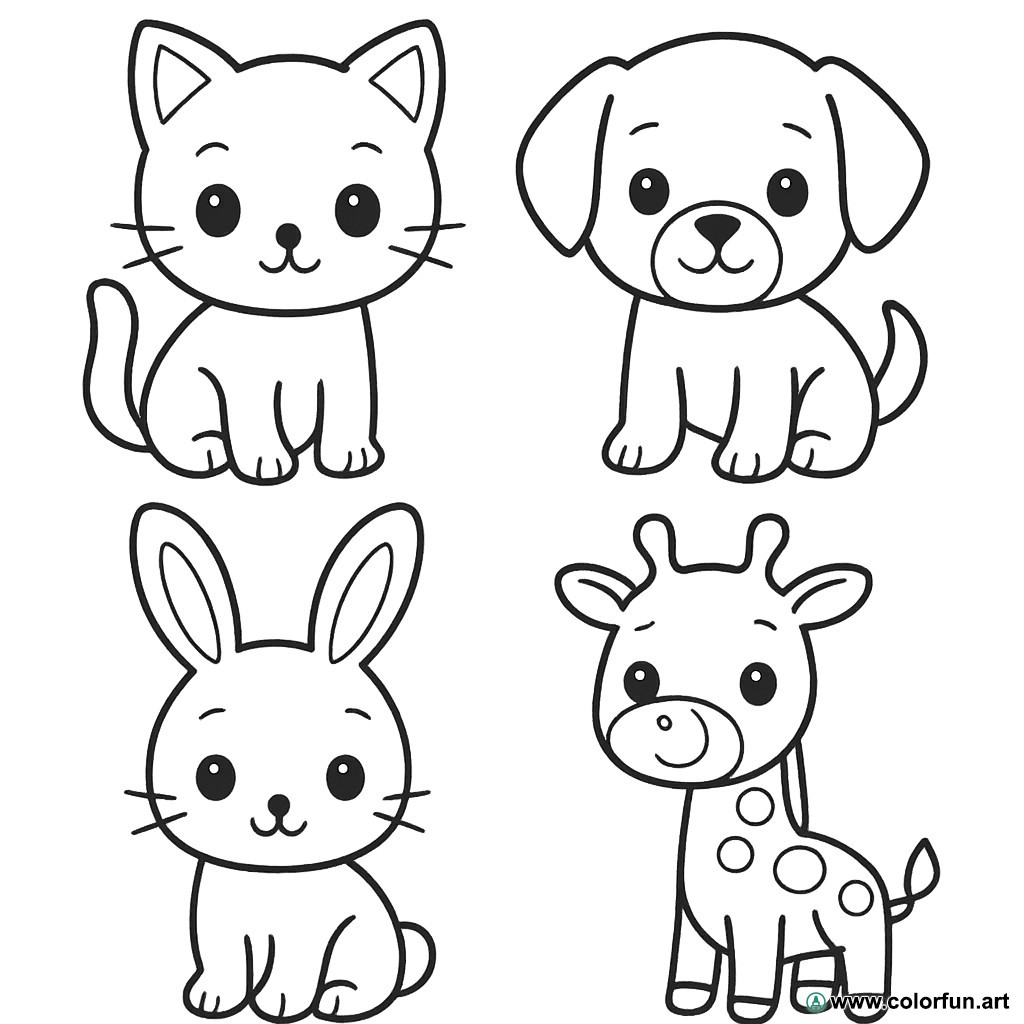 Desenhos para colorir de animais fofos e fáceis Para Baixar ou Imprimir ...