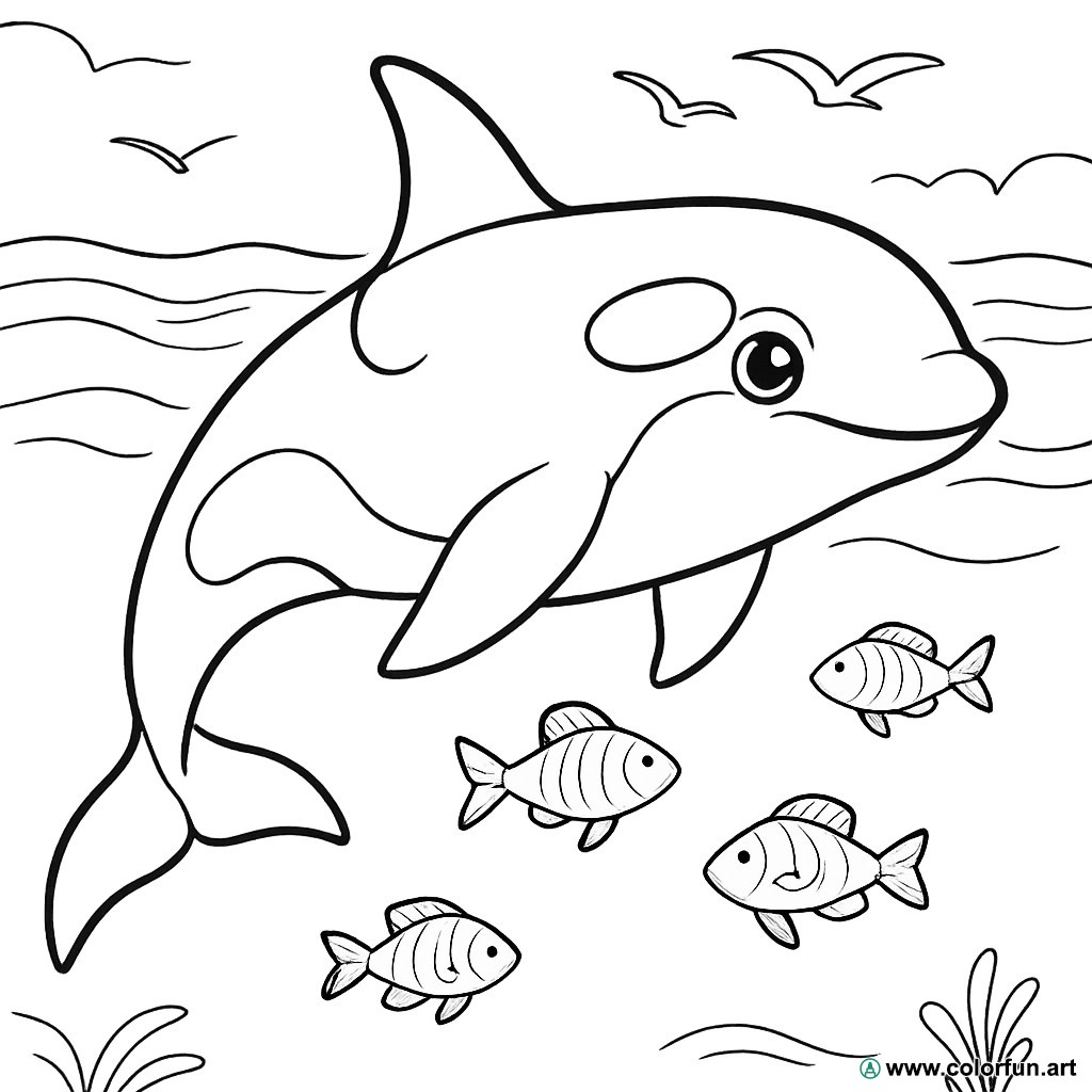 desenhos para colorir orca realista