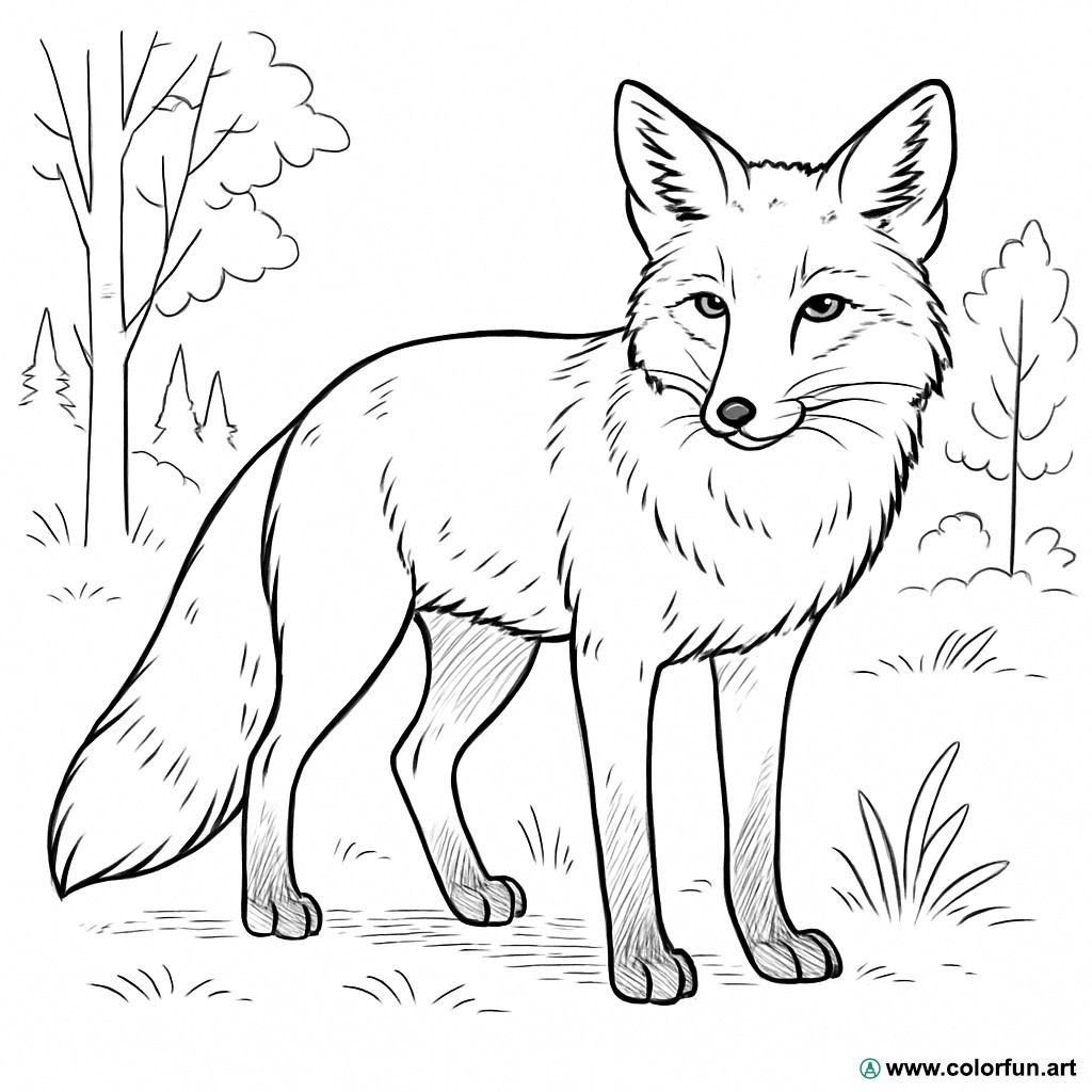 desenhos para colorir raposa realista