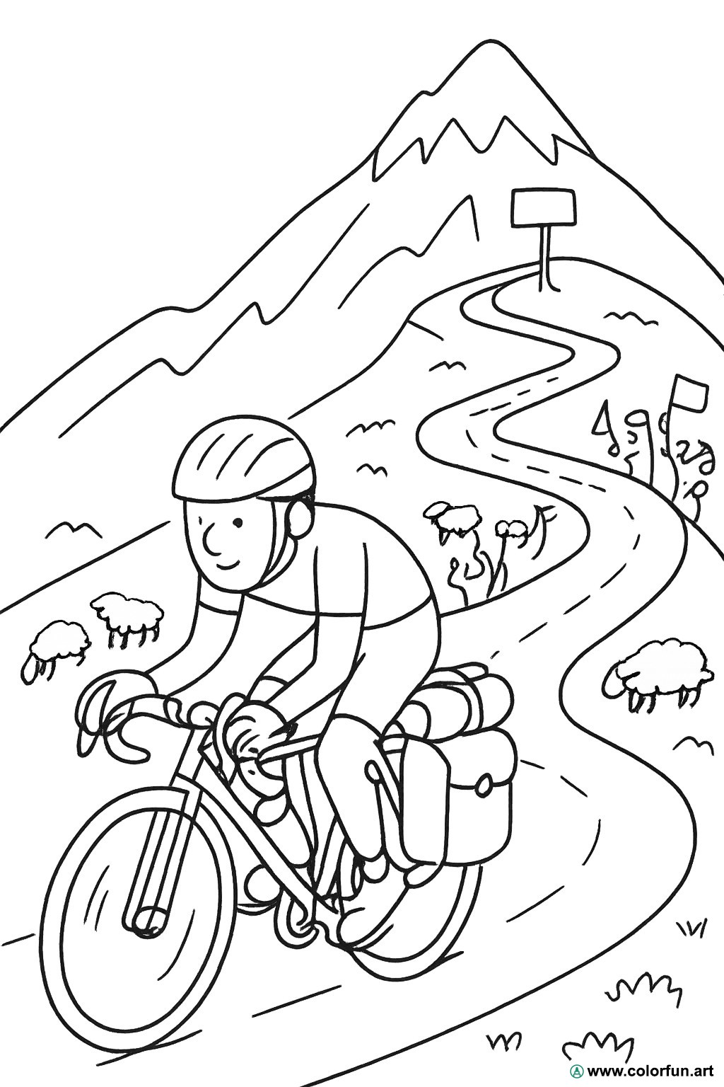 desenhos para colorir Tour de France montanha