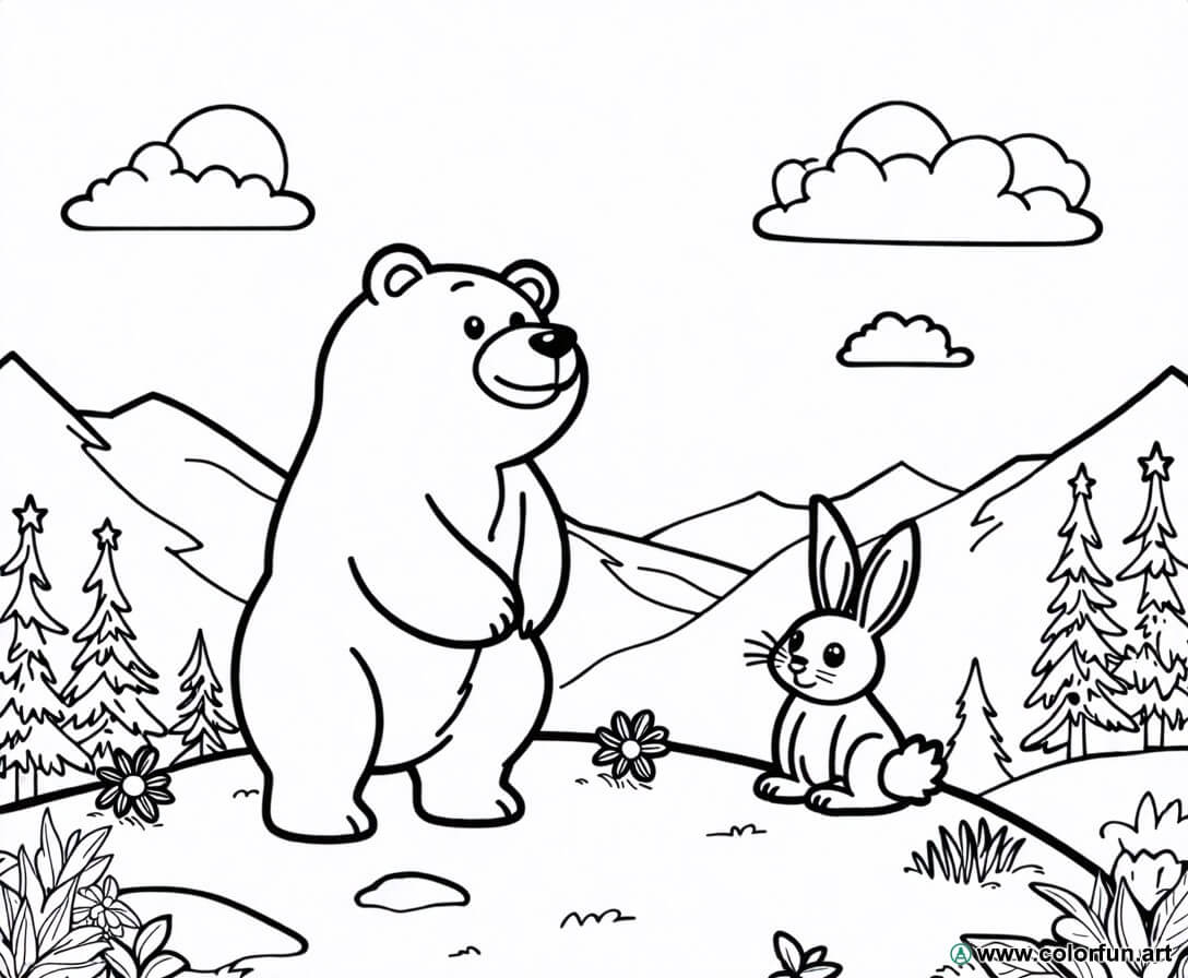 desenhos para colorir montanha animais